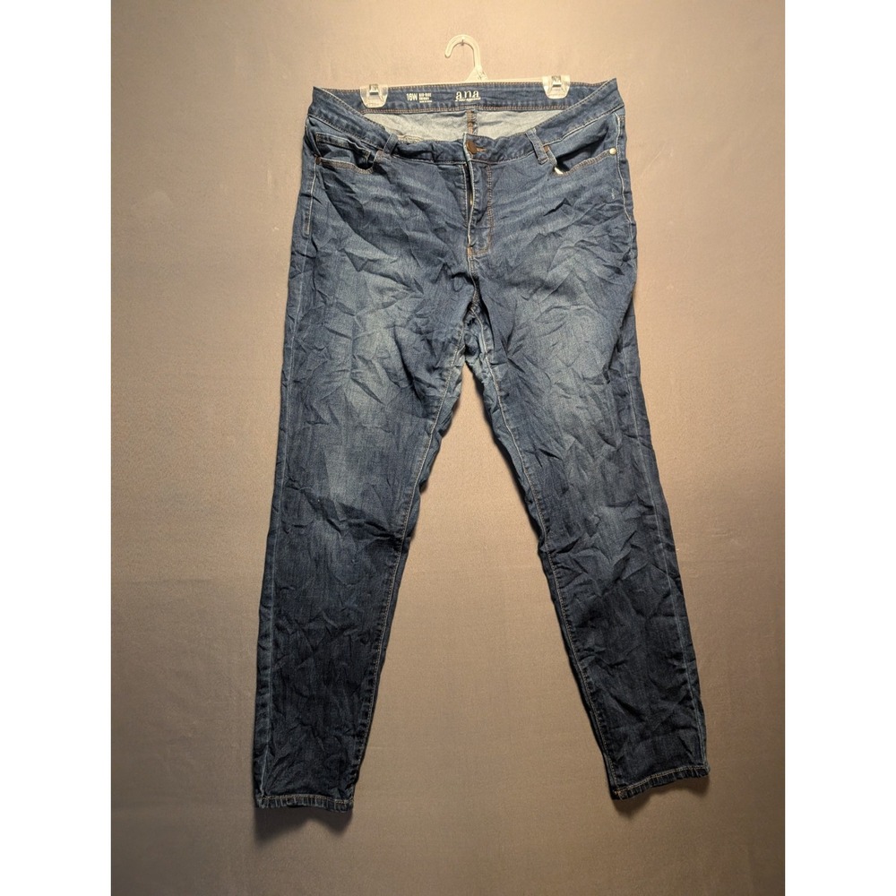 Ana A New Approach Jeans Womens 16W Blue Denim Skinny Leg Mid Rise Medium Wash